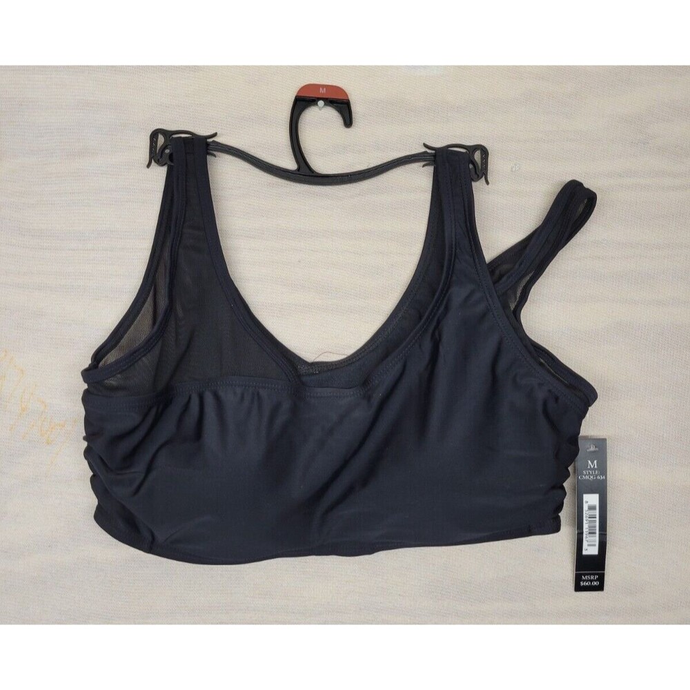 Catherine Malandrino Women's SZ Medium Sports Bra Mesh Black New $60